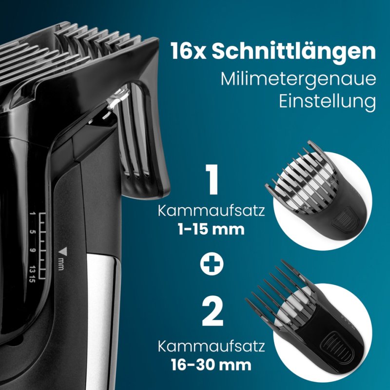 CLATRONIC haar- en baardtrimmer HSM/R 3827, 2-in-1, lithium-ion accu, 100 min looptijd